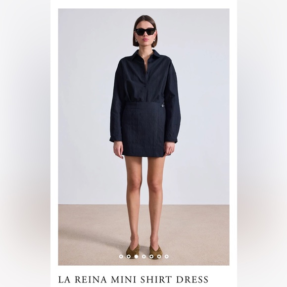 Apiece Apart Reina Mini Dress Black Size 2 - Picture 3 of 5